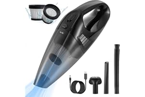 CUNSIEUN Handheld Vacuum Cleaner, Portable Handheld Vacuum Cordless Rechargeable with 2 HEPA Filters, Mini Hand Held Car Interior Vacuum Cleaning Accessories Detailing Kit Essentials