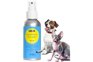 Noseprint SPF 30 Flacon de lotion solaire pour animaux de compagnie 50 ml | Crème solaire hydratante pour chiens et chats Formule non toxique pour nez de chien | Baume solaire pour pattes de chien