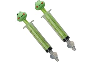 Thermobaby - Lot de 2 Seringues Nasales Bébé - Pipette Nez Bébé - Nettoyage Efficace - Réutilisable - Format Ludique - Embout Souple en Silicone sans BPA - 10 ml - Grenouille