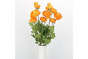 LGEGE Künstliche Seidenblumen, persische Butterblumen, 3 Stück, für Blumenarrangements, orangefarbene Vase, Blume für Zuhause, Küche, Büro, Hotel, Dekoration für den Innenbereich