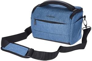 Andoer Borsa a tracolla per fotocamera DSLR a forma di parallelepido in poliestere per 1 fotocamera 2 obiettivi e piccoli accessori per Canon Nikon Sony Fujifilm Olympus Panasonic