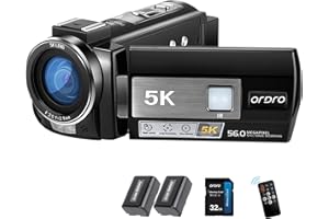 ORDRO HDR-AE20 5K Camcorder 56MP High Def Fotocamera Digitale Zoom 18X IR WiFi WDR Sensore CMOS 1/2.7" per Fotografia Fotocamera Vlogging