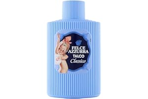 Felce Azzurra - Talco in Polvere Profumato Classico in Barattolo Assorbente, Rinfrescante, Lenitivo per Adulti, Bambini e Bagnetto Neonato con Formula 100% Naturale per Pelle Morbida e Asciutta, 200gr