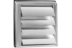 WeCooper 304 Stainless Steel Gravity Grille 100mm 4 inch Ducting Air Vent Cover with Not-Return Shutters
