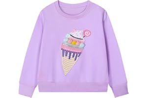 Gumyoss Girls Sweatshirt 100% Cotton Girls Unicorn Pullover Crew Neck Jumper for Little Girls Long Sleeve Tops for Toddler Girls Age 1-8 Years