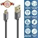 iVoltaa Super Durable Braided Data & Charging Micro USB Cable 6Ft Long, with Gold Plated connectors and thick copper wires (19 AWG) with 2.4 Amps Charging Speed for Samsung, Nexus, LG, Motorola, Android Smartphones and More (Space Grey) RS.399.00