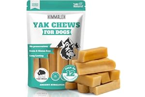 Himmaleh Yak Chews for Dogs - Yak chews for dogs small and puppies (pack of 12) - Protein Rich Dog Chews Long Lasting Natural - Yak Milk Chews - Yak Bars for Dogs - Healthy Yak Snack for small Breeds