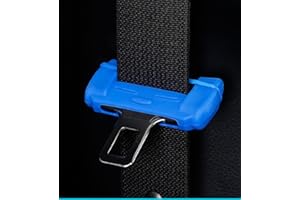 ISKIP Car Safety Belt Buckle Cover, Universal Silicon Anti-Scratch Seat Belt Clips Protector Cover, Car Interior Protector for Back Seat (Blue)