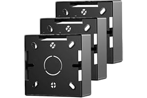 Acmerota 35mm Black Surface Mount Back Box,Single Surface Pattress Box for Faceplates Fits Wallplate Faceplate,for Ethernet Cable Network Sockets,35mm Deep, 3Pack