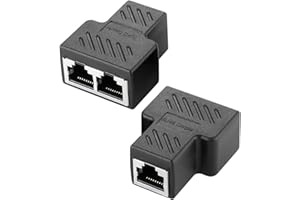 Nodcows 2Pcs Splitter Ethernet 1 a 2 Porte, Rj45 Sdoppiatore Ethernet 1 Femmina a 2 Femmina, Switch Ethernet LAN, Adattatore Cavo RJ45 per Ethernet Cat5, Cat5e, CAT6, Cat7