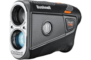 Bushnell Golf Tour V6 Laser Rangefinder Patriot Pack, Visual Jolt Flag Locking, Magnetic Mount, 1300 Yard Range 6X Magnification