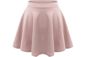 janisramone Kids Girls Children New Plain Flippy Flared High Waistband Stretch Short Mini Skater Skirts
