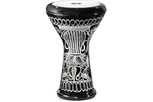 KOPEME Vd Percussion egipcio Darbuka Doumbek tambor – Tambor de bolsa de libre, piel, llave de afinación