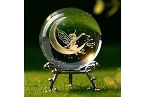 WEINUO 3D Fairy Crystal Ball Paperweight Glass Sphere Charming Fairy Figurines for Home Decor Ideal Gifts for Girl Ornament