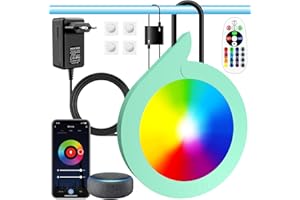 ‎OASHISU OASHISU LED Poolbeleuchtung Unterwasser für Aufstellpool 20W RGB Einhänge Poolscheinwerfer mit APP Funktioniert mit Alexa & Google Assistant Magnetisch Poollicht für Stahlrahmen & Stahlwandpool IP68