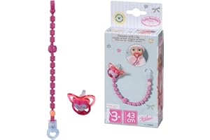Baby Annabell Dummy with Clip 706831 - Original Accessory Designed for Dolls Toddlers - Includes & Beads - Suitable from 3 Years, Multi