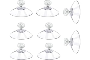 LOKXMVE 8 Pezzi Ventose Ø 41mm Ventose per Vetro con Dado Zigrinato Trasparente Ventose per Vetri Ventose per Parasole Auto Ventosa Versatili in Plastica di Gomma per Piastrelle Finestre Bagno Cucina Specchio