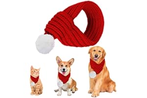 ZTA Weihnachten Hund Katze Schal Kostüm Outfit Rot Kleidung für Weihnachts Dekoration, Haustier Weihnachtskostüm Rot für Katzen Welpen Größe S