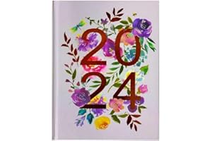 FUN HUB PaulStore 2024 Diary A5 week to view Hardback Diary Believe In You Self Vintage Floral (Pattern 1)