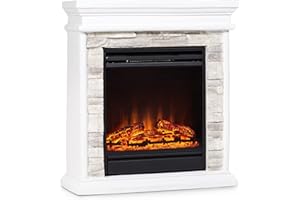 ‎KLARSTEIN Klarstein Nevis Peak Elektrokamin - Kamin elektrisch mit 1800 W Heizleistung, Elektro Kamin mit Timer, Temperatur: 10 bis 30 °C, LED-Flammeillusion, inkl. Fernbedienung