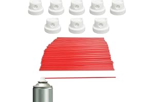 200 st 12 cm ersättning sprayburkar förlängningssugrör, 8 st. ersättning sprayhuvud för sprayburkar röd plast aerosol sprayflaska sugrör för trånga ställen färg rengöringsmedel smörjmedel olja