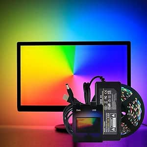 DIY PC Dream Screen USB LED Strip Tape Computer Monitor Backlight LED Strip Set (2M,60LEDS,UK Plug)
