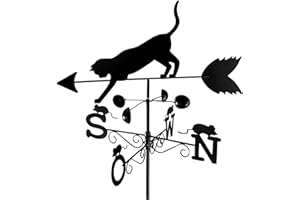 WENKO Girouette Chat, Métal verni, 50 x 170 x 40 cm, Noir