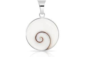 Planetys - Pendentif Rond Oeil de Sainte Lucie Argent 925/1000 - Ø 24 mm