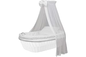 Stoffset 8-teilig mit Matratze von WALDIN für Stubenwagen, XXL, Bollerwagen,KEIN STUBENWAGEN, 5 Sets wählbar,weiß