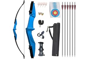 Monleap Archery 53" Takedown Recurve Bow and Arrows Set for Adults Longbow Kit Left and Right Hand Straight Bow for Beginner Hunting Shooting Practice