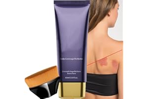CROWNLITE Body Coverage Perfector with Extra Large Body Makeup Brush, All Over Complexion Perfector, Tattoo Cover up Cream, Waterproof Leg Foundation, Long-Lasting Sweat-Proof Coverage Concealer for Women