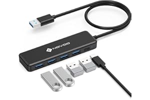 NOVOO USB C Hub 4 Puertos USB 3.0, Transferencia de Datos 5Gbit/s, Adaptador USB de Puerto Simple y Práctico, Cable Extendido de 60cm, Hub USB Splitter para MacBook, Portátil, Disco Duro Móvil