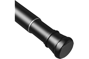 ROD&TRIKIN Asta di tensione per tende senza trapano, asta estensibile per tende per finestre, doccia, (Nero, 73-140 cm, 1 pezzo)