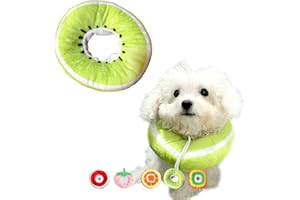 Siribelle Collerette Chien Chat Collier Récupération Colerette Chiot Anti Lechage Anti-Morsure Protection Ajustable Lavable Comfy Cone Kiwi S