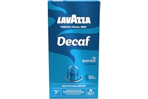 ‎LAVAZZA Lavazza, Decaf, 10 Nespresso Original maschinenkompatible Kaffeekapseln, mit Noten von Schokolade und Trockenfrucht, Arabica und Robusta, Intensität 7/13, Mittlere Röstung, 1 Pack