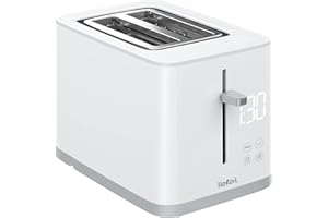 ‎TEFAL TEFAL TT6931 Sense Toster, 7 poziomów opiekania, wyświetlacz cyfrowy, odliczanie, podgrzewanie, rozmrażanie, szuflada na okruchy, przycisk zatrzymania, biały