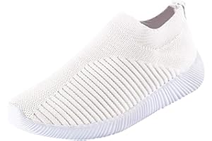 SUSENSTONE Chaussures Femme Ete Confortable Pas Cher Soldes Baskets Basses Plate Running Jogging Sport Respirant Mesh Chaussette Fille Tennis Sneakers