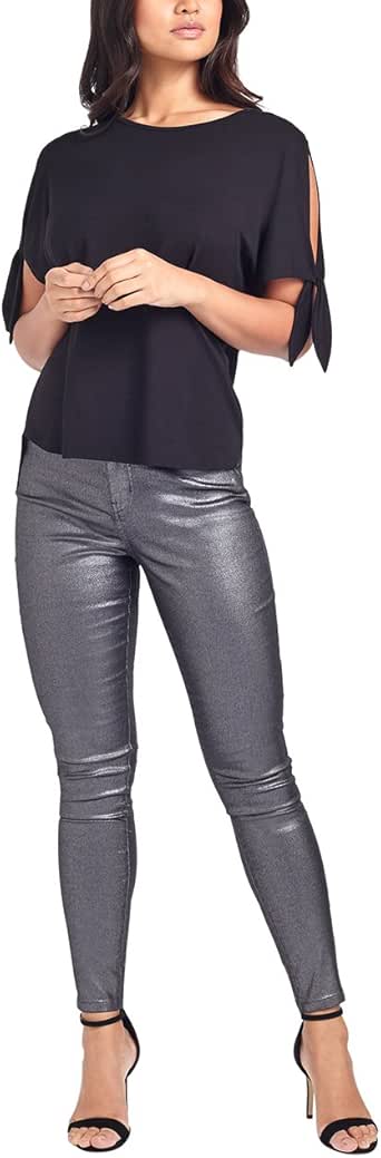 lipsy leather look jeans