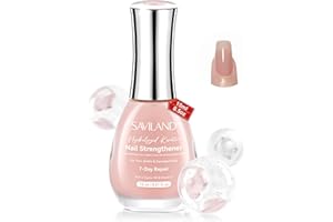 SAVILAND Vernis Durcisseur Ongle, 15ml Durcisseur Ongles Instantané Extra Fort, Soin Vernis Fortifiant Ongles à la Kératine, Vernis à Ongles Protecteur Pour Ongles Fragiles, Abîmés & Cassants (Nudes)