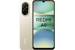 XIAOMI Redmi A5 - Smartphone de 3+64GB, Pantalla inmersiva de 6,88" 120 Hz, Potente procesador Octa Core, Cámara Dual AI de 32 MP, 5200 mAh, Cargador no Incluido, Dorado (Versión ES)