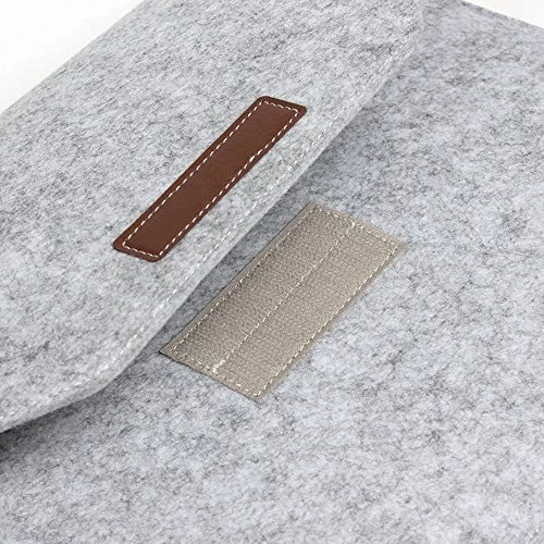 XGUO Klettband ShockProof MacBook Air iPad Pro 11.6-15.4 Zoll Filz Sleeve Hülle Ultrabook Laptop Tasche für Apple MacBook Air/ MacBook Pro und vieles mehr (11.6 Zoll, Grau) - 3