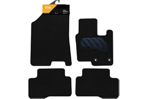 FSW - Fits Kia Sportage Hybrid Mk5 2022-On - Tailored Mats - Black Carpet - PVC Cushioned Heel Pad - Anti Slip Mat - Non Slip Car Floor Mat, Granulated Backing - 4 Pc Floor Mat - 2 Clips