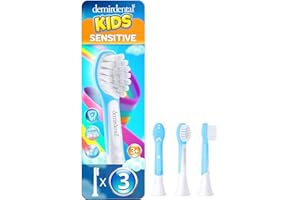 ‎DEMIRDENTAL 3er demirdental for Kids – wymienne końcówki pasujące do sonicznych szczoteczek do zębów Philips Sonicare dla dzieci od 3 lat, HX6033 HX6034, Mini, Jasnoniebieski