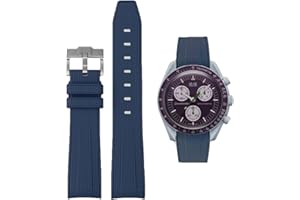 HEYOZURY Bracelet de Montre 20mm Omega x Swatch Moons Montre Rolex Watch montre Silicone Hommes en Acier Inoxydable Boucle Bracelet de Remplacement Bracelet Original Omega Speedmaster