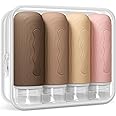 Yinke Travel Silicone Bottles for Toiletries, TSA Approved and BPA Free Travel Essentials, 3oz Travel Size Containers with Clear Bag, Travel Accessories Refillable for Shampoo Conditioner(4Pack)