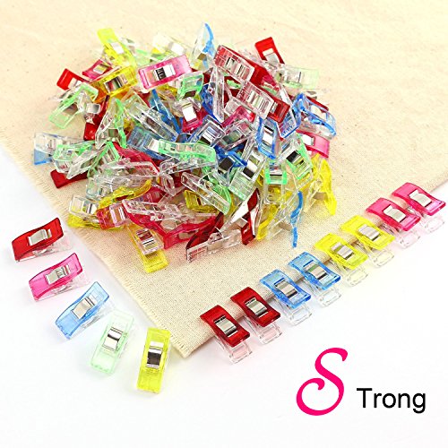 Aodoor 63 Stück Stoffklammern Wonder Clips, handwerklichen Wunder von Clips Kunststoff Nähen Craft Nähen Zubehöre Kunststoff (9 Farben, 2*1*1.5cm) - 4