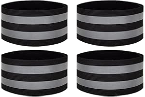 liuchanghe Bracciale Riflettente, 4 PCS Bande Catarifrangente di Alta Visibilita, Bracciale Riflettente di Sicurezza per Sport all'Aria Aperta, per Braccio, Caviglia, Polso