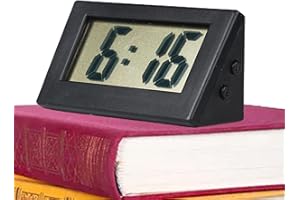 Meindin Kleine Digitaluhr, Digitaluhr, kein Zecken, elektrische Schreibtischuhr, kleine batteriebetriebene LCD-Digitaluhr mit Knopfbatterie, Tisch, Schlafzimmer, Zuhause, Reisen, einfach, leicht zu