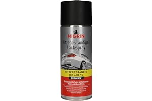 ‎NIGRIN NIGRIN Lackspray, 400 ml, mattschwarzer Autolack, hitzebeständig, schützt Motor und Auspuff vor Rost, schnell trocknend, schwarz