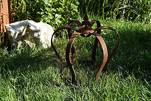 Edelrost Krone Lilie zum Stellen Gartendekoration 32 x 28cm - 3